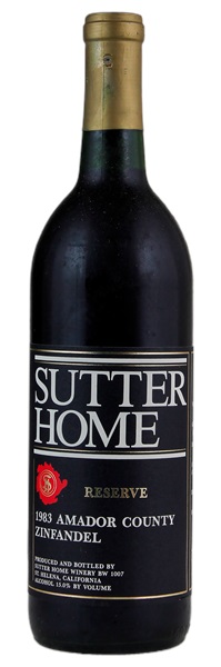 1983 Sutter Home Reserve Zinfandel, 750ml