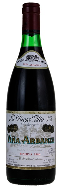 1980 La Rioja Alta Vina Ardanza Rioja Reserva, 750ml
