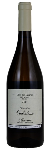 2014 Domaine Guiberteau Saumur Blanc Brézé Clos des Carmes, 750ml