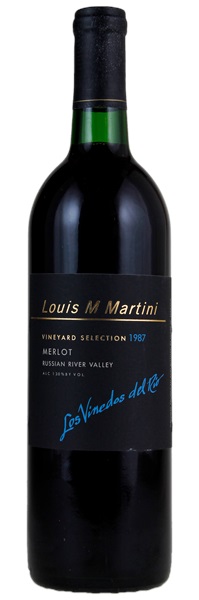 1987 Louis M. Martini Vineyard Selection Los Vinedos Del Rio Merlot, 750ml