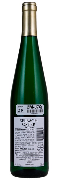 2017 Selbach-Oster Zeltinger Sonnenuhr Riesling Auslese 'Rotlay' #3, 750ml