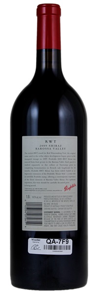 2009 Penfolds RWT (Red Wine Trials) Shiraz, 1.5ltr