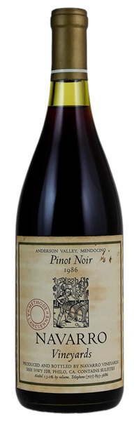 1986 Navarro Vineyards Methode L'Ancienne Pinot Noir, 750ml