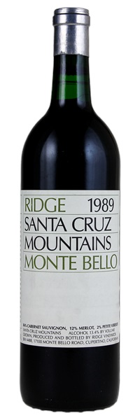 1989 Ridge Monte Bello, 750ml