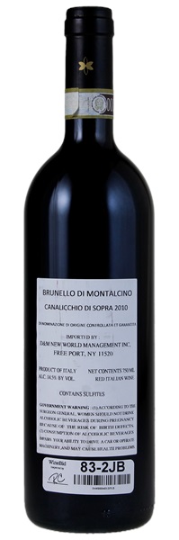 2010 Canalicchio di Sopra Brunello di Montalcino, 750ml