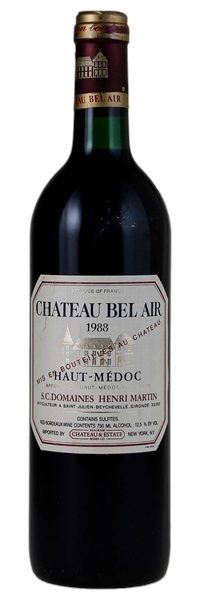 1988 Château Bel-Air Haut-Medoc, 750ml