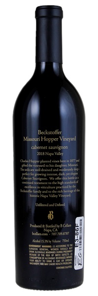 2018 B Cellars Beckstoffer Missouri Hopper Vineyard Cabernet Sauvignon, 750ml
