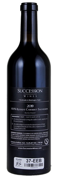 2019 Succession Wines Block 10 Bacchus Vineyard Reserve Cabernet Sauvignon, 750ml