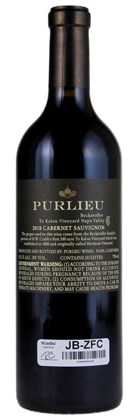 2018 Purlieu Wines Beckstoffer To Kalon Cabernet Sauvignon, 750ml