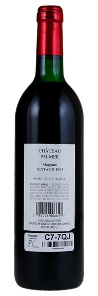 1993 Château Palmer, 750ml