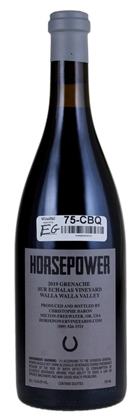 2019 Horsepower Vineyards Sur Echalas Vineyard Grenache, 750ml