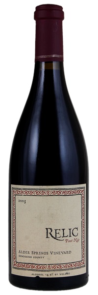 2003 Relic Alder Springs Pinot Noir, 750ml