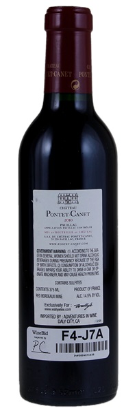 2010 Château Pontet-Canet, 375ml