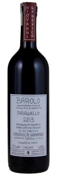 2013 Giovanni Canonica Barolo Paiagallo, 750ml