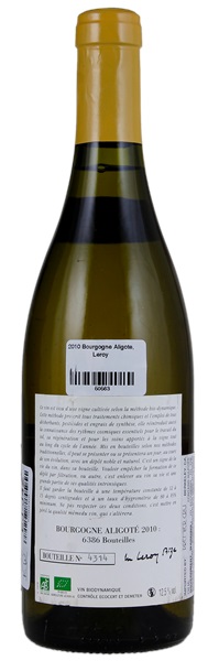2010 Domaine Leroy Bourgogne Aligoté, 750ml