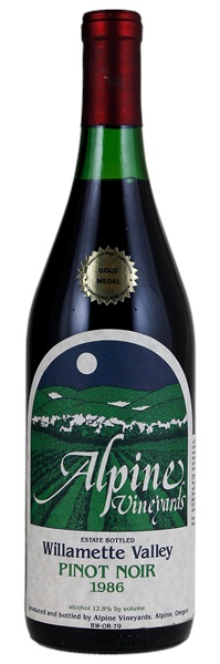 1986 Alpine Vineyards Pinot Noir, 750ml