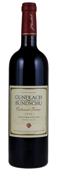 2000 Gundlach Bundschu Rhinefarm Vineyards Cabernet Franc, 750ml