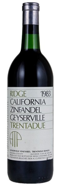1983 Ridge Trentadue Geyserville Vineyard ATP Zinfandel, 750ml