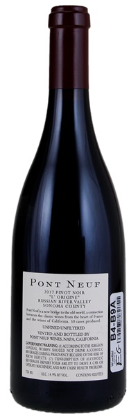2017 Pont Neuf Wines L'Origine Pinot Noir, 750ml