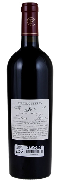 2018 Fairchild Sigaro Vineyard Cabernet Sauvignon, 750ml