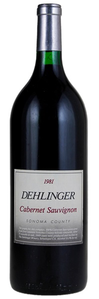 1981 Dehlinger Sonoma County Cabernet Sauvignon, 1.5ltr