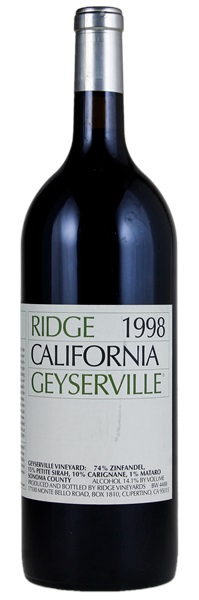 1998 Ridge Geyserville, 1.5ltr