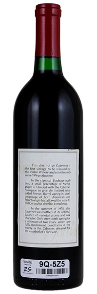 1976 Jordan Alexander Valley Cabernet Sauvignon, 750ml