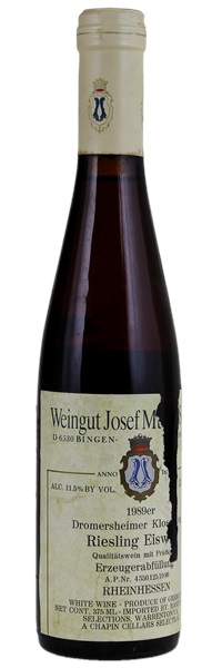 1989 Weingut Josef Muller & Sons Dromersheimer Klosterweg Riesling Eiswein #10, 375ml
