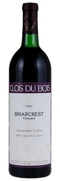 1982 Clos du Bois Briarcrest Cabernet Sauvignon, 750ml