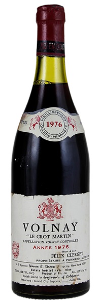 1976 Felix Clerget Volnay Le Crot Martin, 750ml