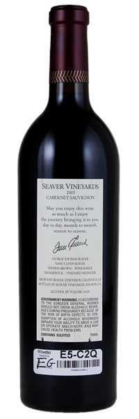 2015 Seaver Family Vineyard GTS Cabernet Sauvignon, 750ml