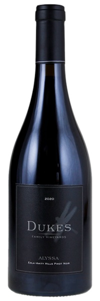2020 Dukes Family Vineyards Alyssa Pinot Noir, 750ml
