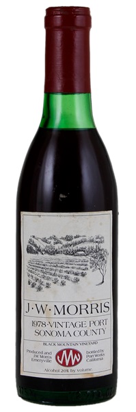 1978 J.W. Morris Black Mountain Vineyard Vintage Port, 375ml