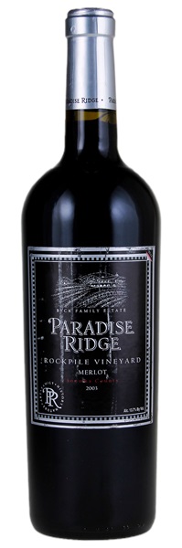 2003 Paradise Ridge Rockpile Vineyard Merlot, 750ml