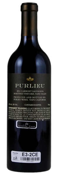 2011 Purlieu Wines Martinez Vineyard Cabernet Sauvignon, 750ml