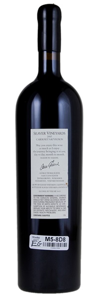 2015 Seaver Family Vineyard GTS Cabernet Sauvignon, 1.5ltr