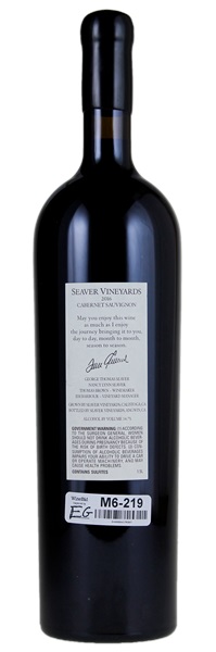 2016 Seaver Family Vineyard GTS Cabernet Sauvignon, 1.5ltr