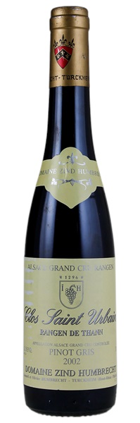 2002 Zind-Humbrecht Pinot Gris Rangen de Thann Clos St. Urbain, 375ml