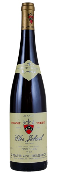 2002 Zind-Humbrecht Pinot Gris Clos Jebsal Turckheim Vendages Tardives, 750ml