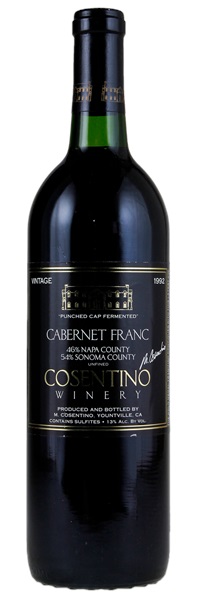 1992 Cosentino Punched Cap Fermented Cabernet Franc, 750ml