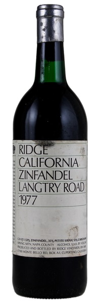 1977 Ridge Langtry Road Zinfandel, 750ml
