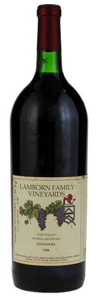 1988 Lamborn Family Vineyards Howell Mountain Zinfandel, 1.5ltr