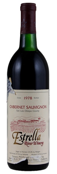 1978 Estrella River Winery Paso Robles Cabernet Sauvignon, 750ml