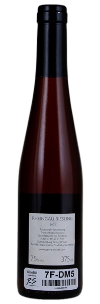2003 Georg Breuer Rauenthaler Nonnenberg Riesling Trockenbeerenauslese #17, 375ml