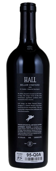 2019 Hall Beller Vineyard Cabernet Sauvignon, 750ml