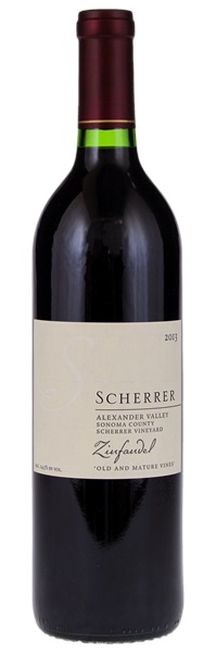 2013 Scherrer Scherrer Vineyard Old Vines Unfiltered Zinfandel, 750ml
