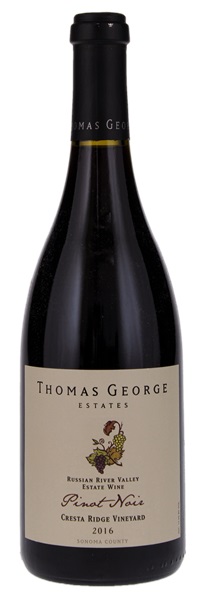 2016 Thomas George Estates Cresta Ridge Vineyard Pinot Noir, 750ml