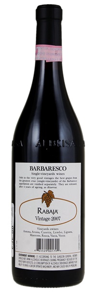 2007 Produttori del Barbaresco Barbaresco Rabaja Riserva, 750ml