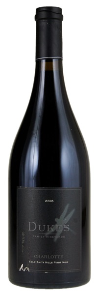 2016 Dukes Family Vineyards Charlotte Pinot Noir, 750ml
