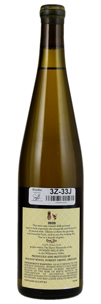 2020 Ross & Bee Maloof By the Lapels The Eyrie Vineyards Pinot Gris, 750ml